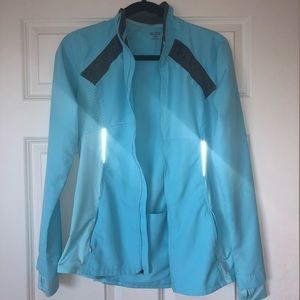 Light Blue & Reflective Athletic Zip-Up Sz Medium